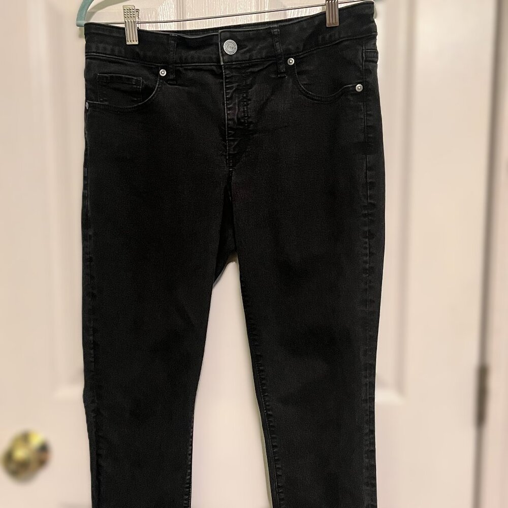 LOFT Curvy Skinny Black Jeans, Size 8